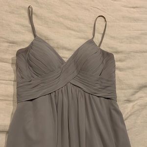 Bridesmaid dress. Azazie floor length chiffon grey worn once